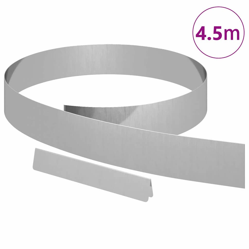 Vidaxl Gartenkante Silber 450 x 0,05 x 15 cm verzinkter Stahl