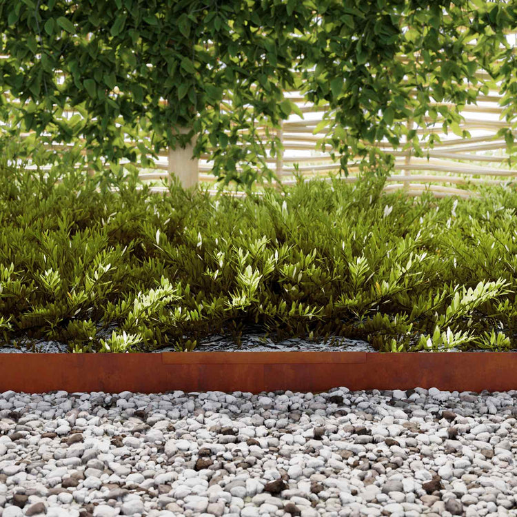 Vidaxl Gartenkante 4 Stück rostig 450 x 0,05 x 15 cm Cortenstahl