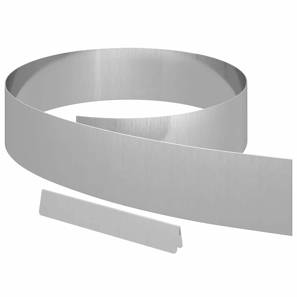 Vidaxl Gartenkante Silber 450 x 0,05 x 15 cm verzinkter Stahl