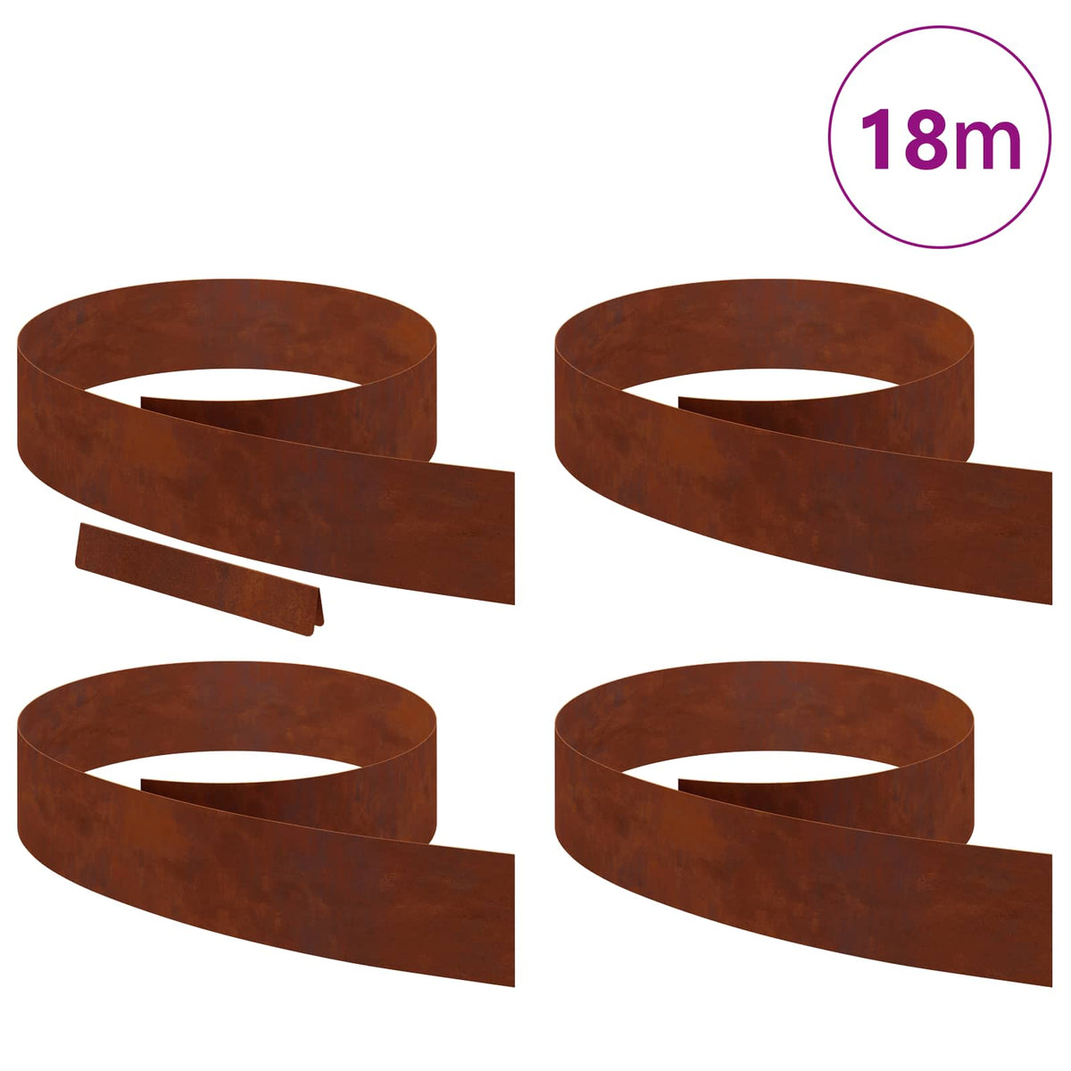 Vidaxl Gartenkante rostig 450 x 0,05 x 15 cm Cortenstahl
