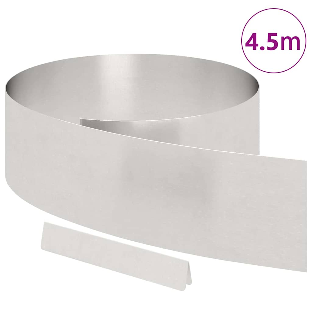 Vidaxx Gartenkante Silber 450 x 0,05 x 15 cm Edelstahl