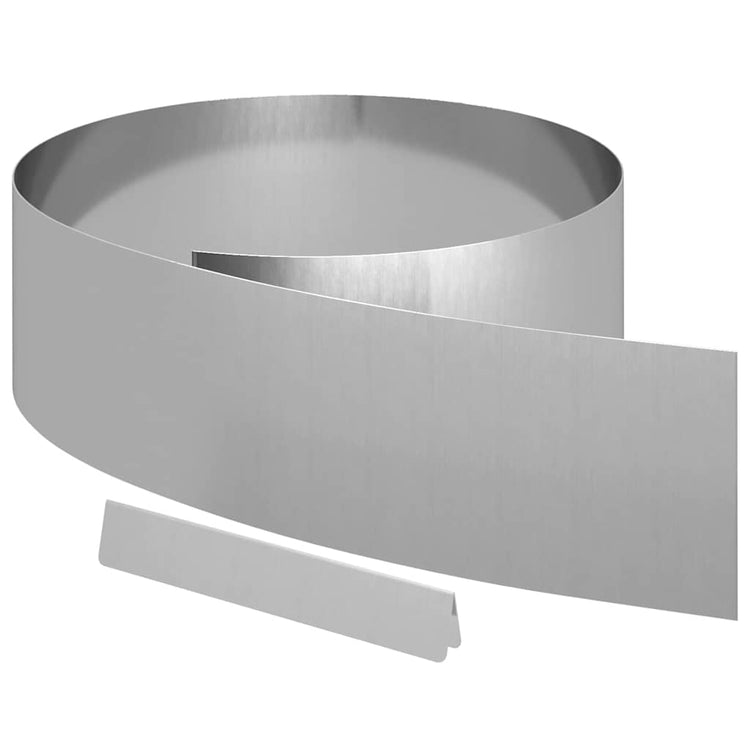 Vidaxl Gartenkante Silber 450 x 0,05 x 15 cm verzinkter Stahl