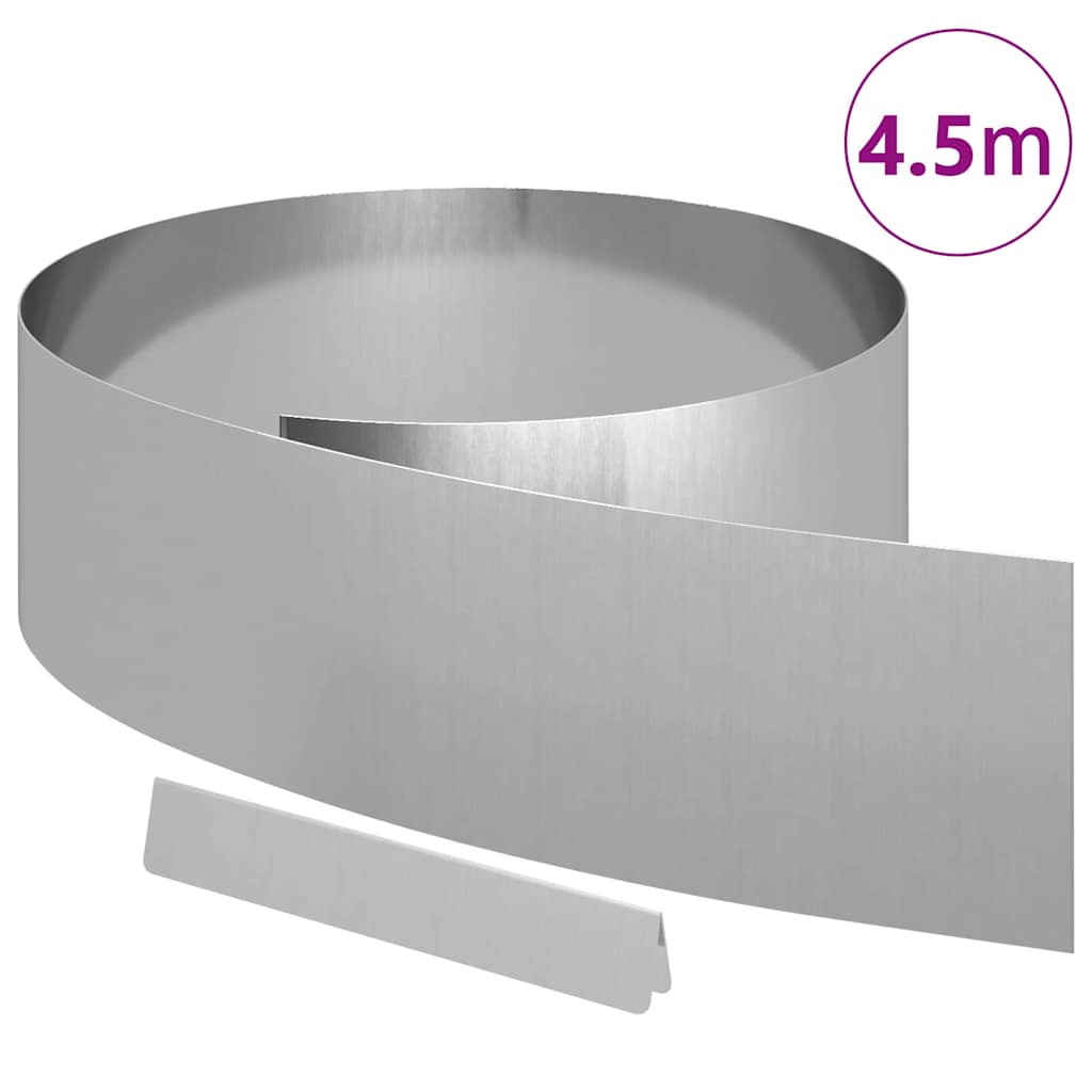 Vidaxl Gartenkante Silber 450 x 0,05 x 15 cm verzinkter Stahl