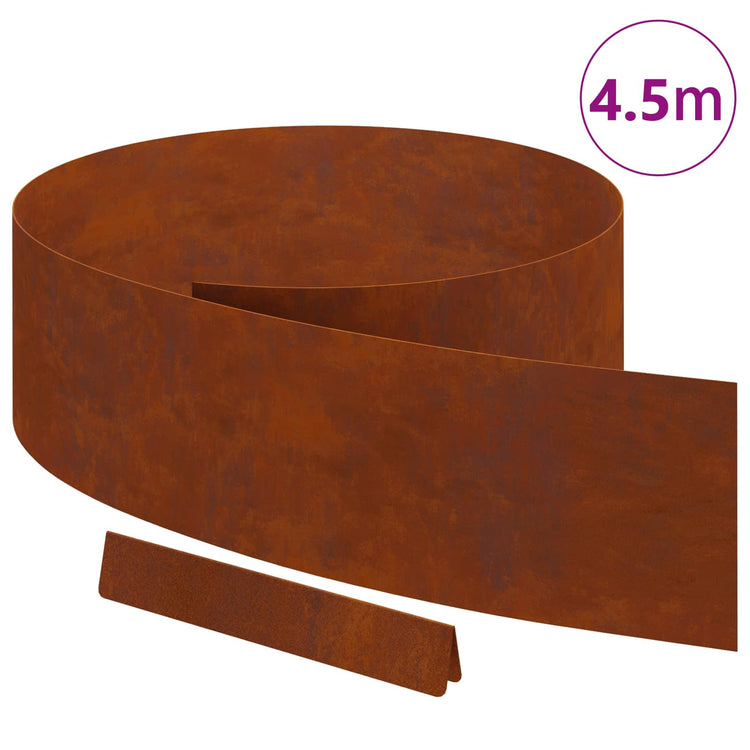 Vidaxl Gartenkante rostig 450 x 0,05 x 15 cm Cortenstahl