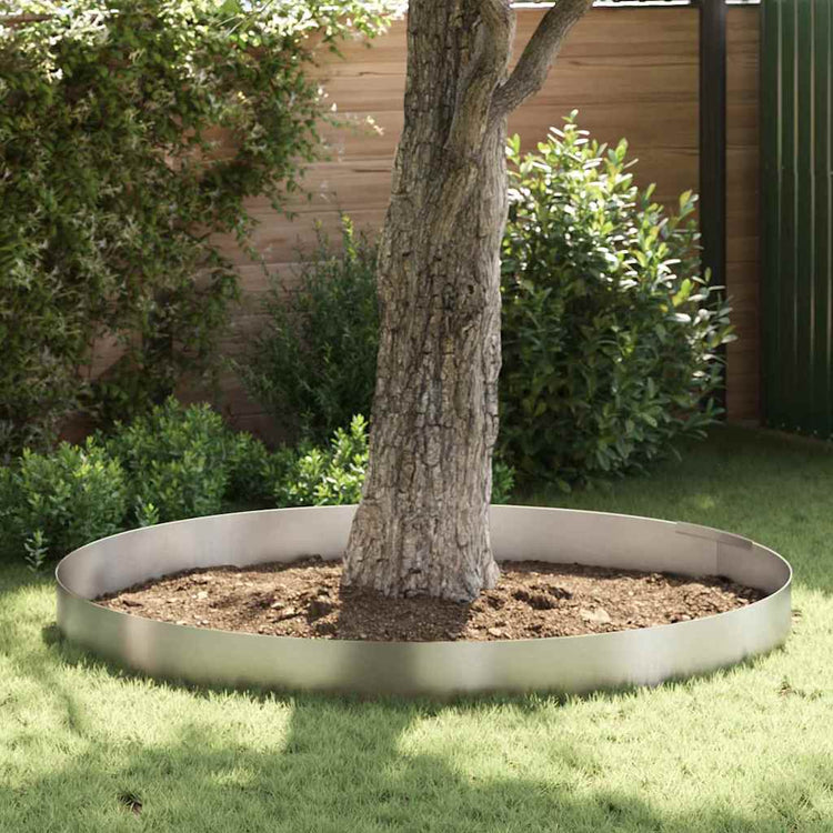 Vidaxx Gartenkante Silber 450 x 0,05 x 15 cm Edelstahl