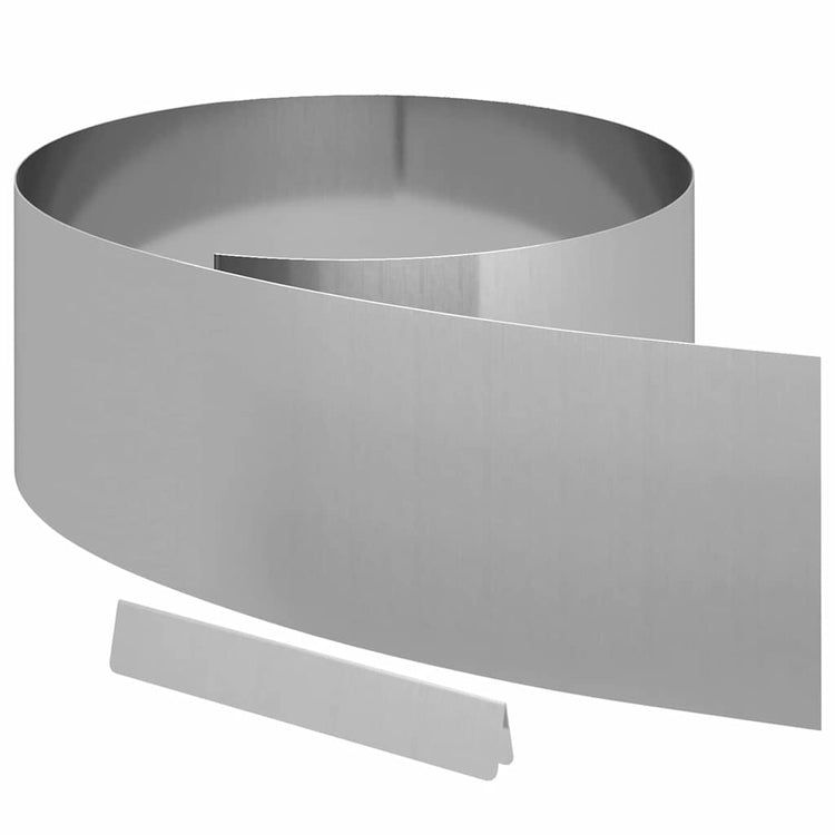 Vidaxl Gartenkante Silber 450 x 0,05 x 15 cm verzinkter Stahl