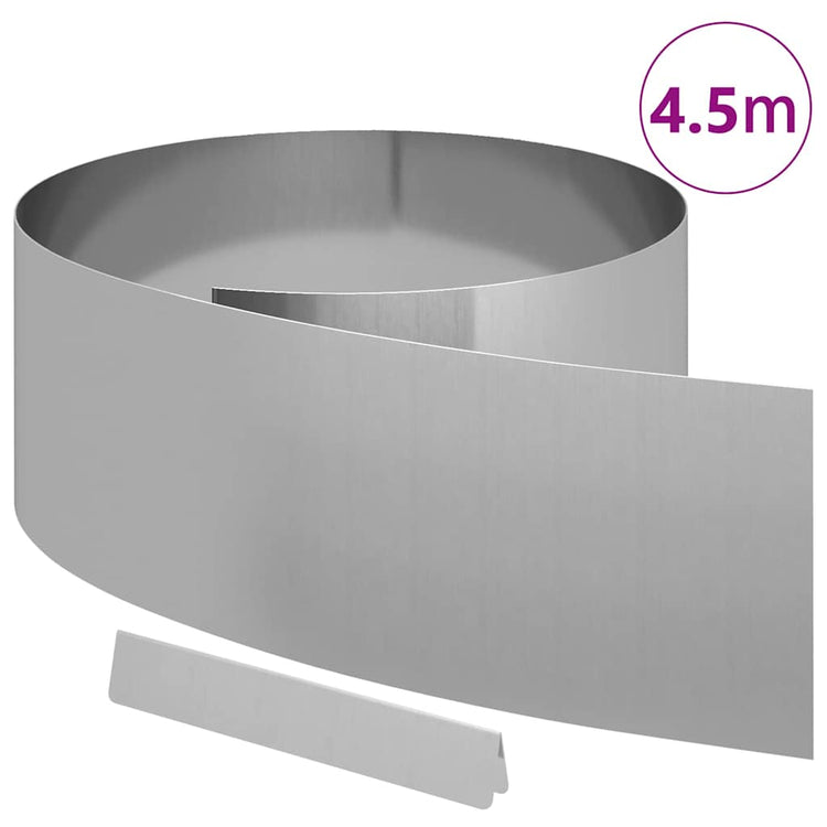 Vidaxl Gartenkante Silber 450 x 0,05 x 15 cm verzinkter Stahl