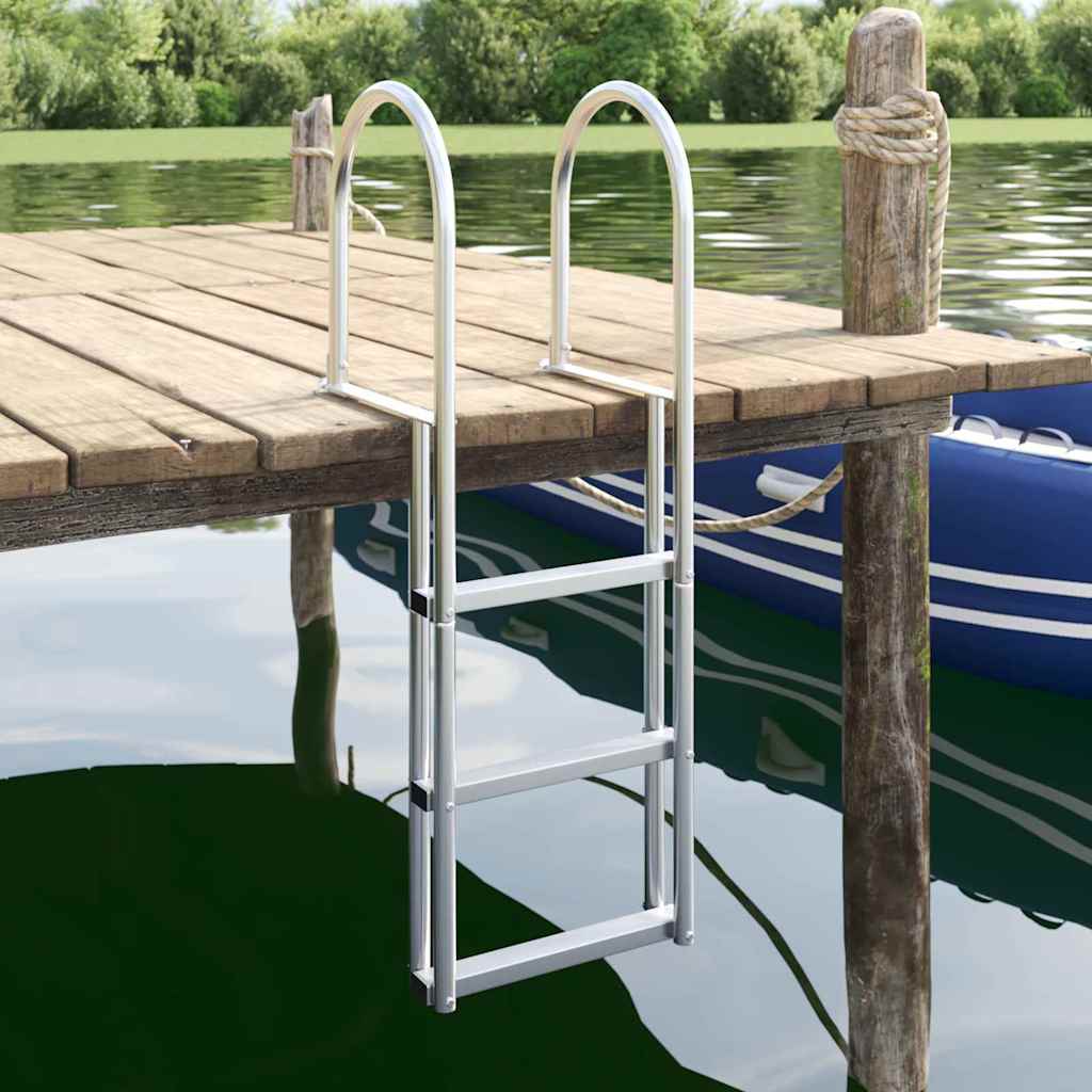 Vidaxx 3-Stufen-Gerüstleiter Silber 45 x 11,5 x 134 cm Aluminium
