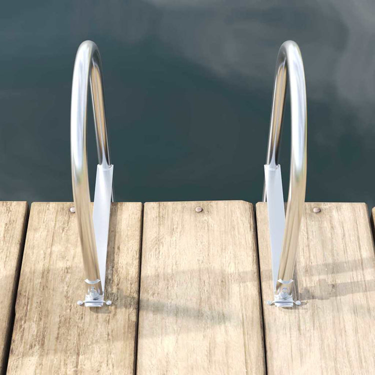 Vidaxx 4-stufige Hafentreppe silber 45×11,5×162 cm Aluminium