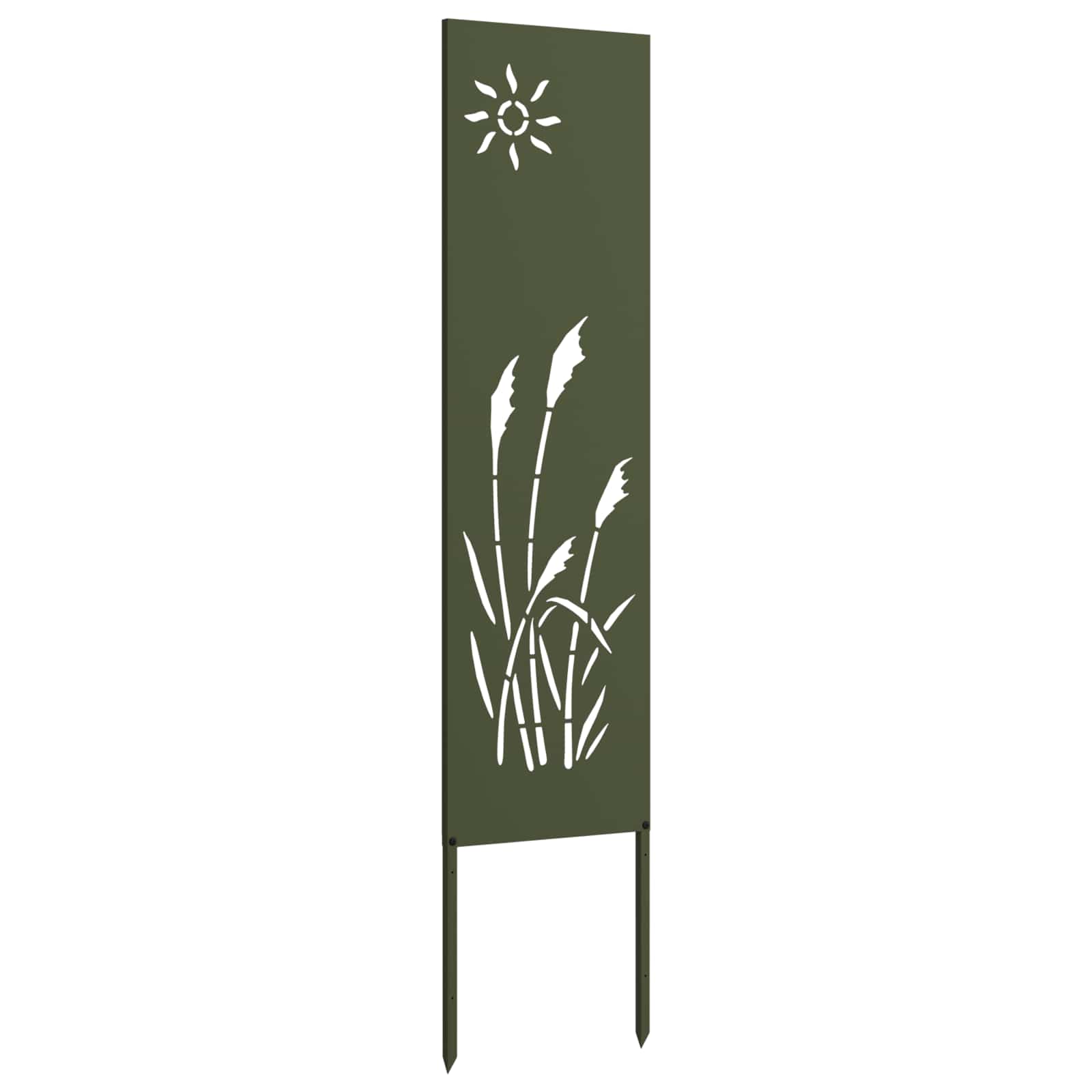 Vidaxxl Garten-Sichtschutz Olivgrün 32 x 140 cm kaltgewalzter Stahl