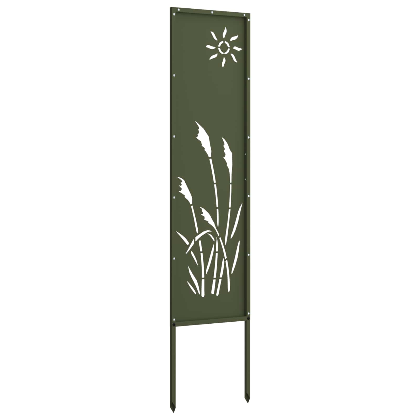 Vidaxxl Garten-Sichtschutz Olivgrün 32 x 140 cm kaltgewalzter Stahl