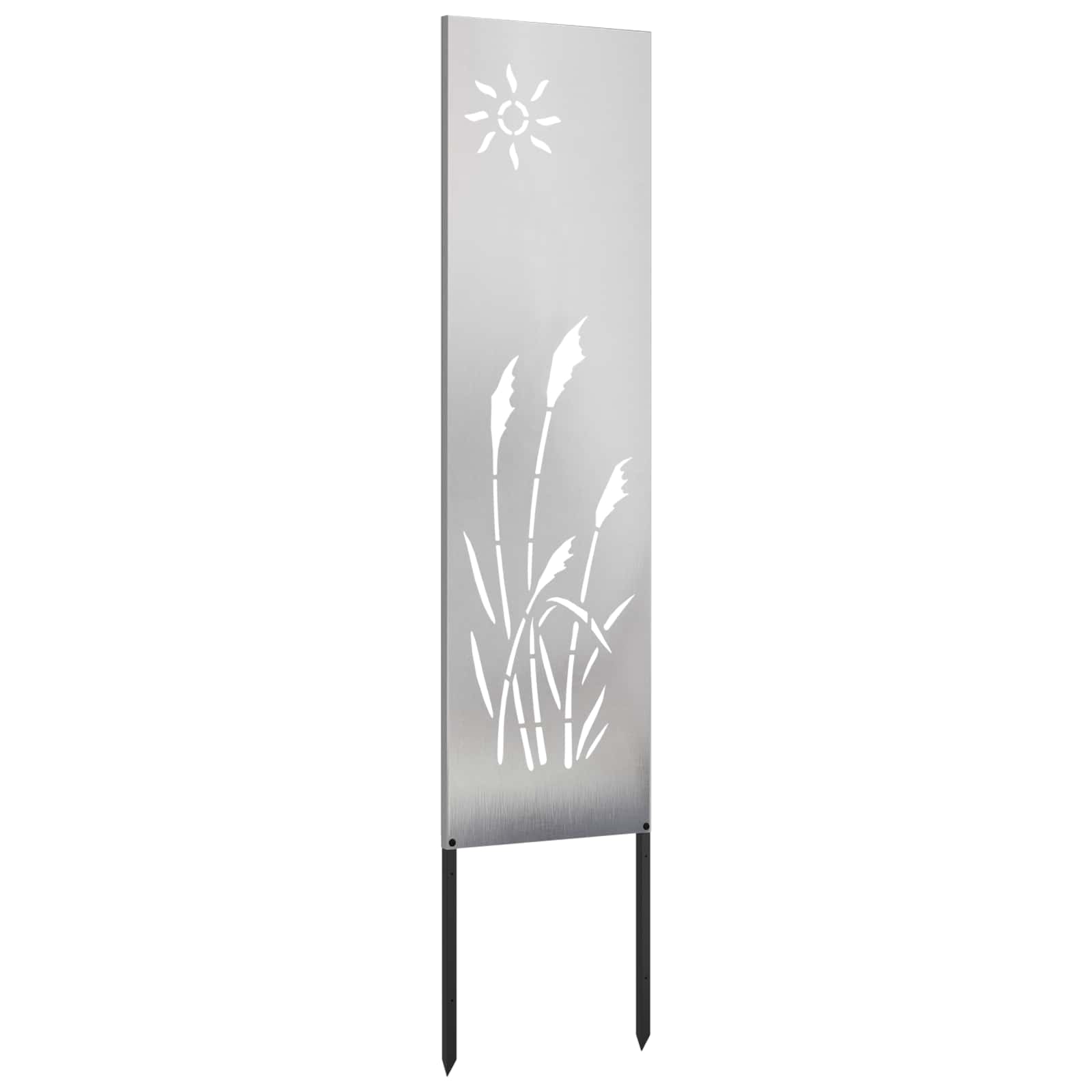 VidaXL Garten-Sichtschutz Laubsägewerk Silber 32 x 140 cm Edelstahl