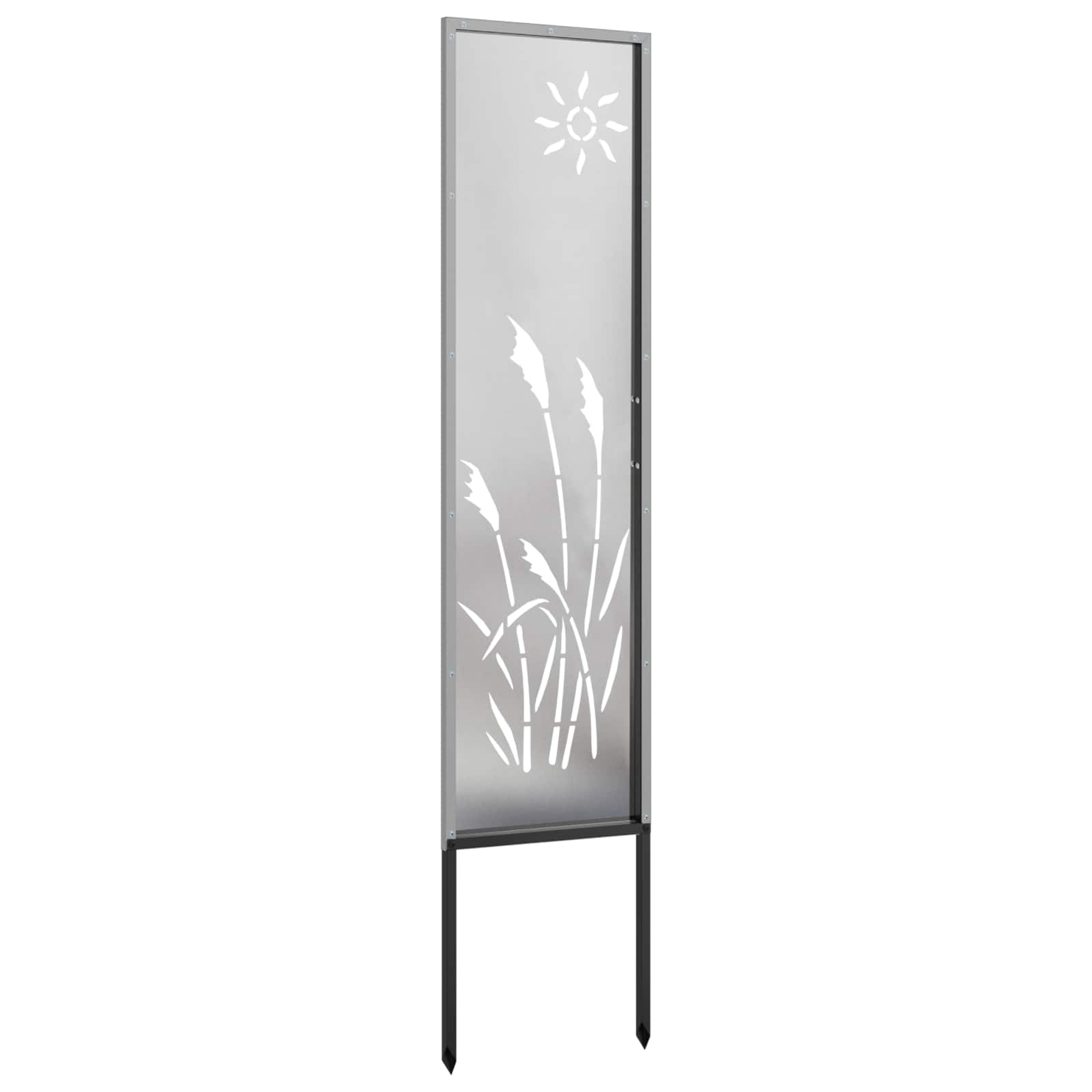 VidaXL Garten-Sichtschutz Laubsägewerk Silber 32 x 140 cm Edelstahl