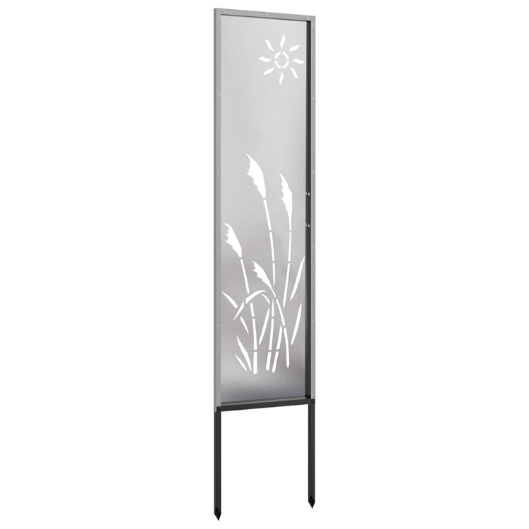 VidaXL Garten-Sichtschutz Laubsägewerk Silber 32 x 140 cm Edelstahl