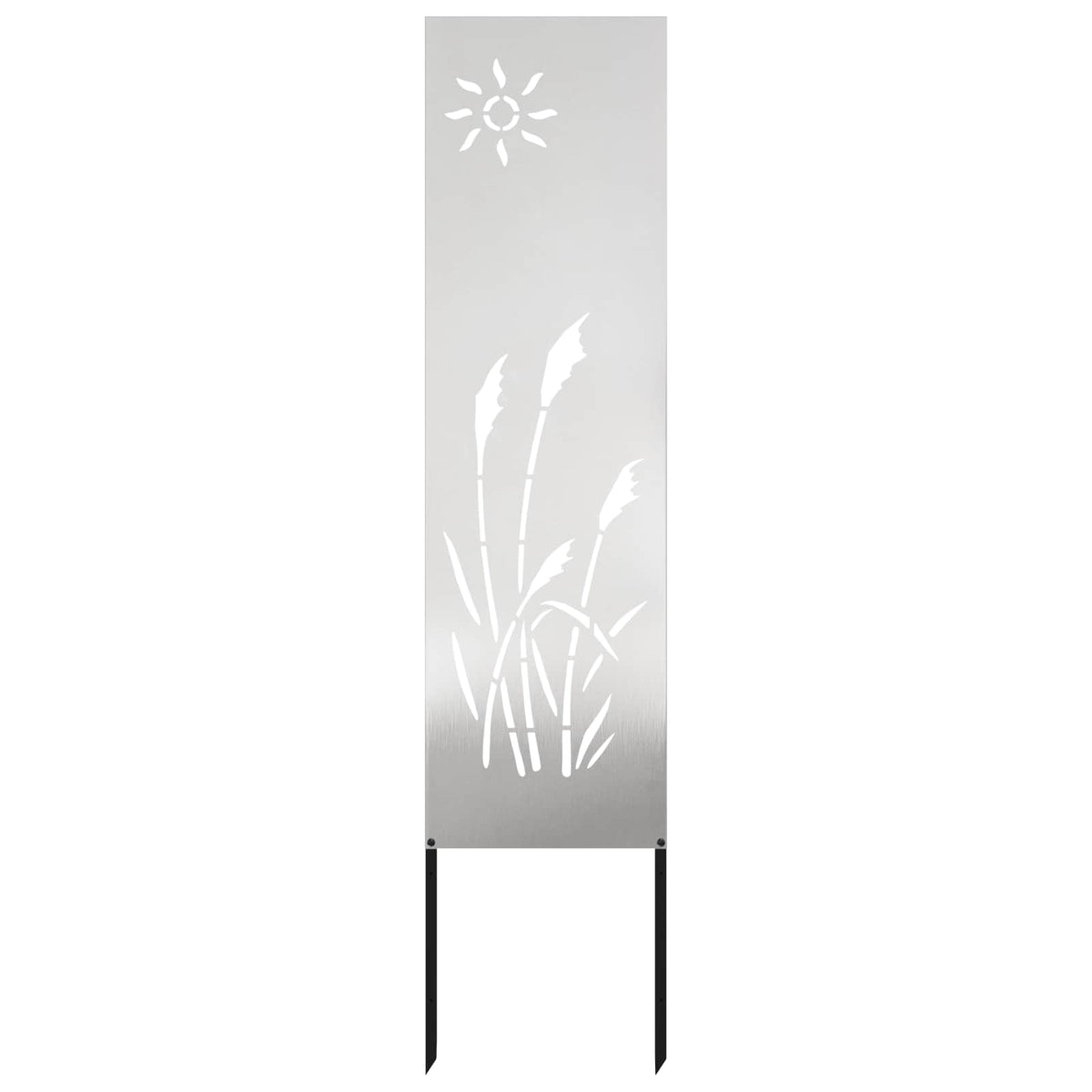 VidaXL Garten-Sichtschutz Laubsägewerk Silber 32 x 140 cm Edelstahl