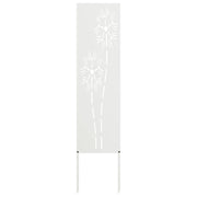 VidaXL Garten-Sichtschutz Laubsägearbeit weiß 32 x 140 cm kaltgewalzter Stahl - afbeelding 2