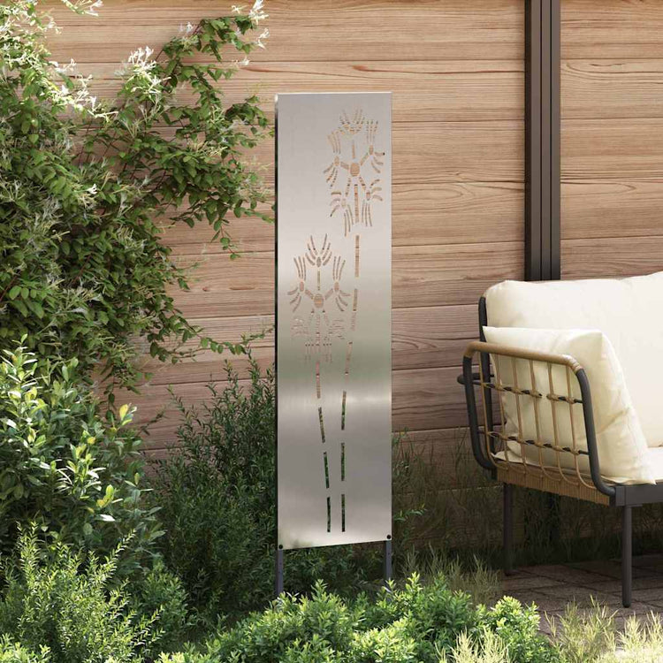 Vidaxxl Garten-Sichtschutz Silber 32 x 140 cm verzinkter Stahl