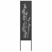 Vidaxxl Garten-Sichtschutz Blumen schwarz 32 x 140 cm kaltgewalzter Stahl - afbeelding 2