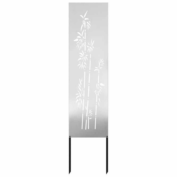 VidaXL Garten-Sichtschutz Blumen Silber 32 x 140 cm Edelstahl