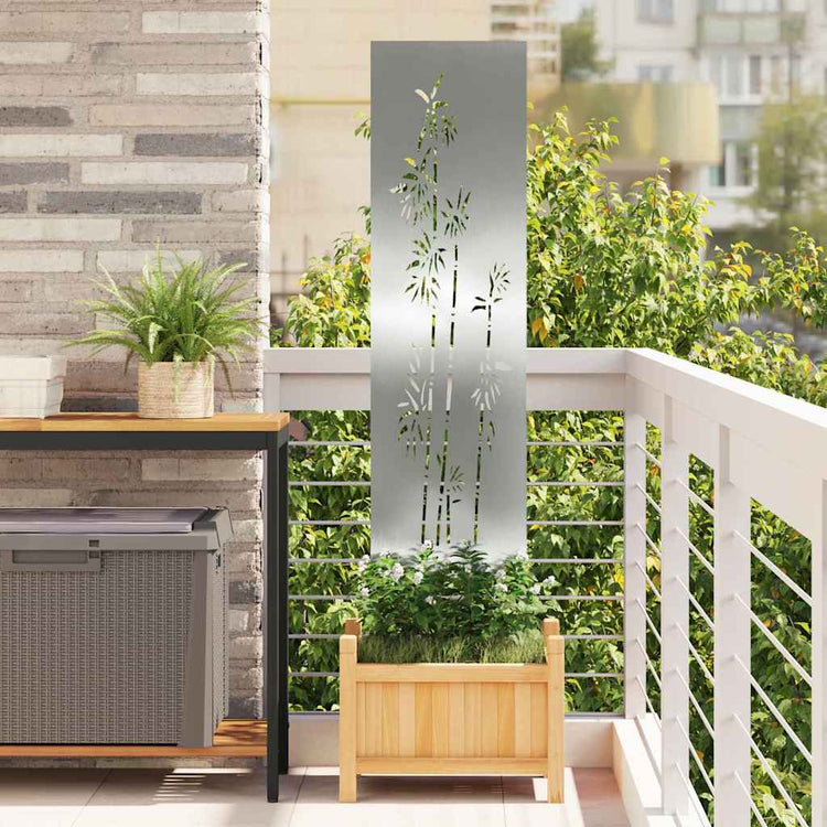Vidaxxl Garten-Sichtschutz Silber 32 x 140 cm verzinkter Stahl
