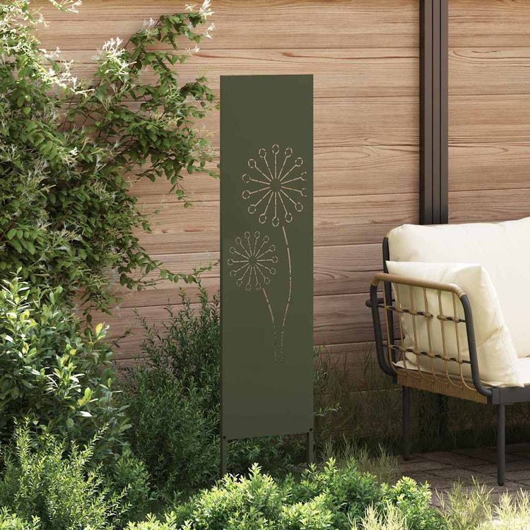 Vidaxxl Garten-Sichtschutz Olivgrün 32 x 140 cm kaltgewalzter Stahl