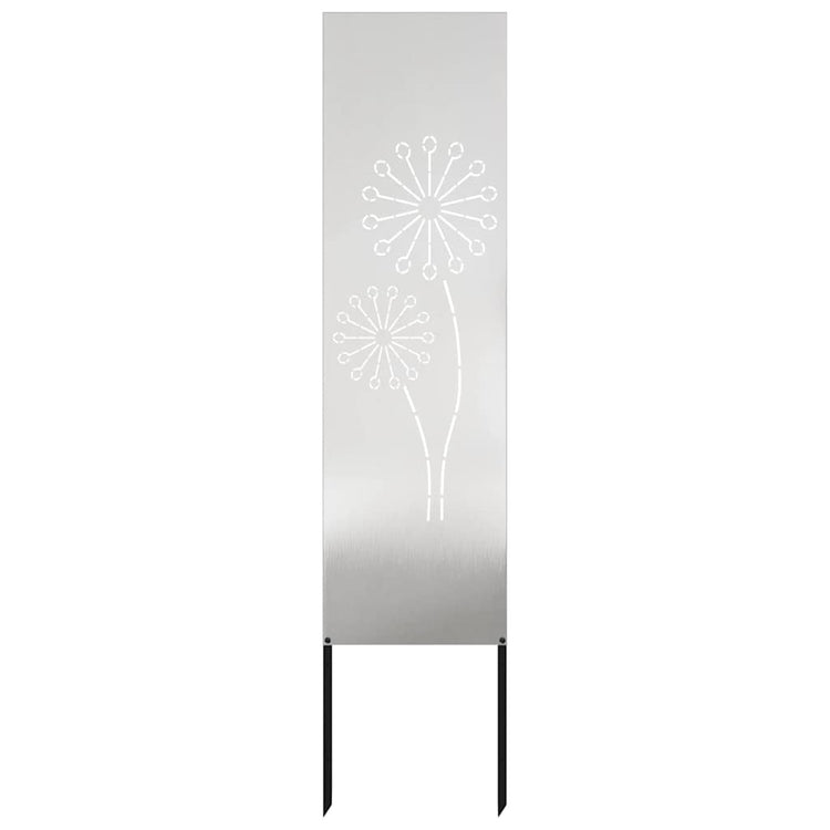 VidaXL Garten-Sichtschutz Laubsägewerk Silber 32 x 140 cm Edelstahl