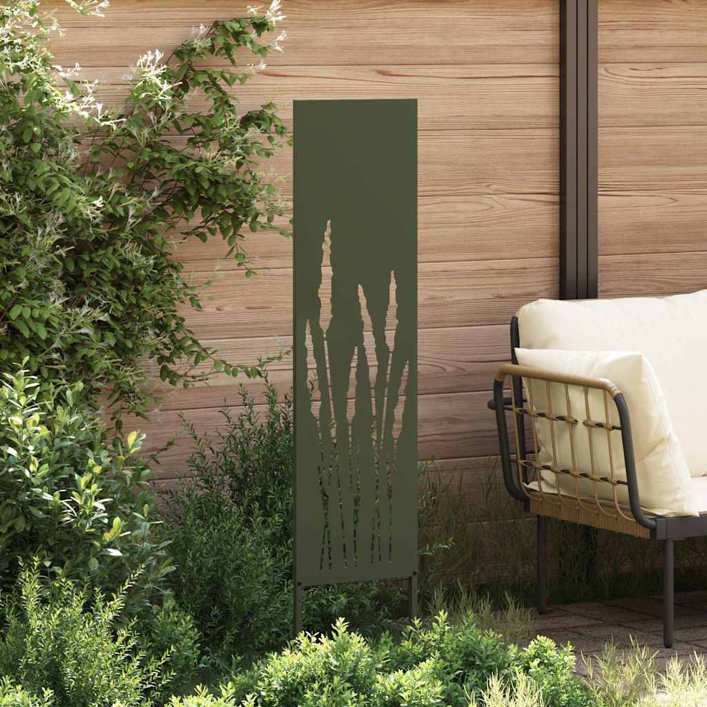 Vidaxxl Garten-Sichtschutz Olivgrün 32 x 140 cm kaltgewalzter Stahl