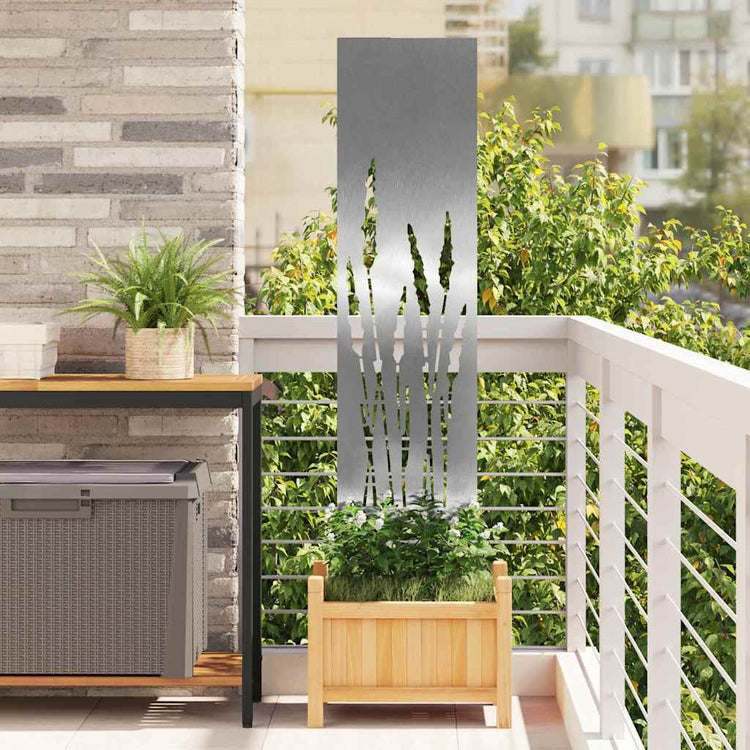 VidaXL Garten-Sichtschutz Laubsägewerk Silber 32 x 140 cm Edelstahl