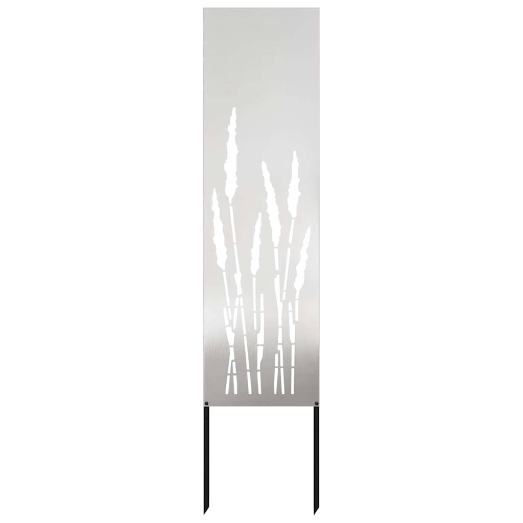 VidaXL Garten-Sichtschutz Laubsägewerk Silber 32 x 140 cm Edelstahl
