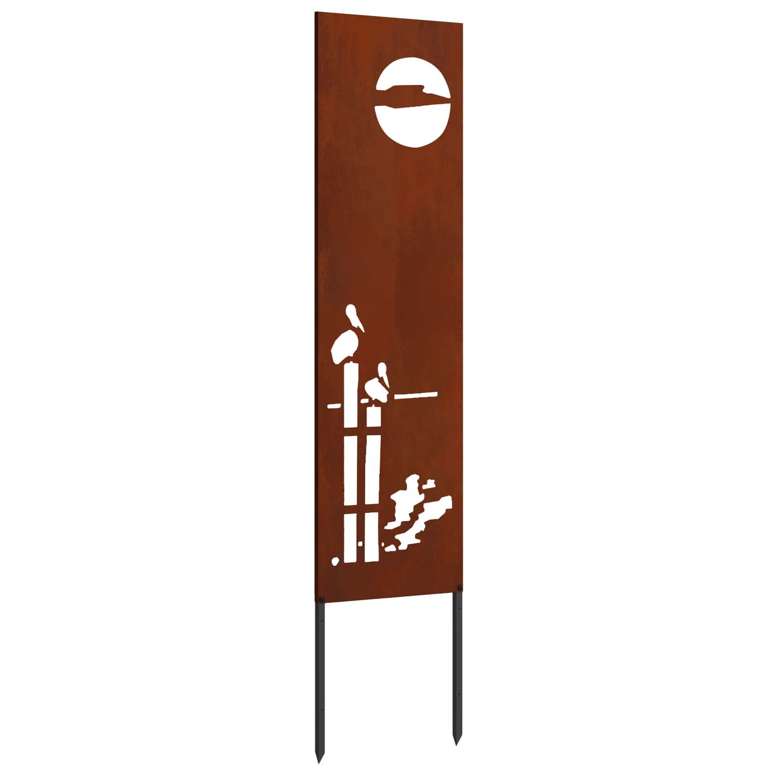 VidaXL Garten-Sichtschutz Laubsägearbeit rostig 32 x 140 cm Cortenstahl