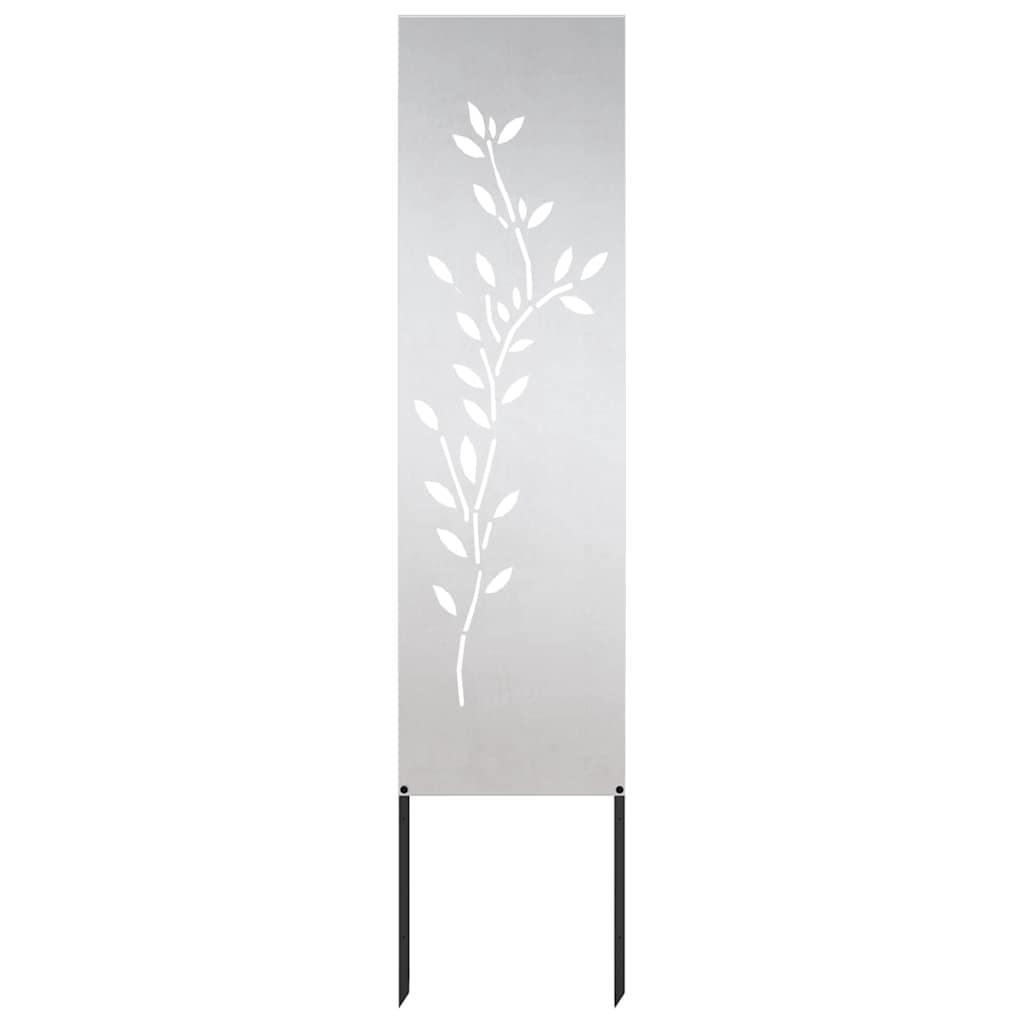 VidaXL Garten-Sichtschutz Blumen Silber 32 x 140 cm Edelstahl