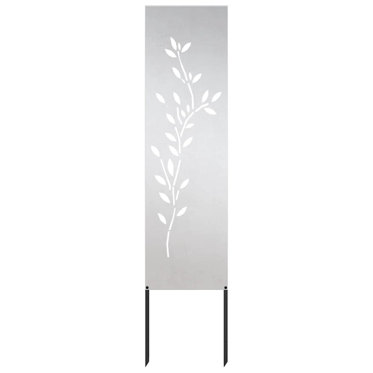 VidaXL Garten-Sichtschutz Blumen Silber 32 x 140 cm Edelstahl