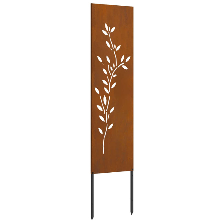 Vidaxxl Garten-Sichtschutz Blumen rostig 32 x 140 cm Cortenstahl