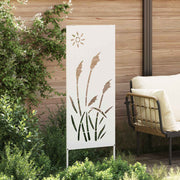 VidaXL Garten-Sichtschutz Laubsägearbeit weiß 50 x 140 cm kaltgewalzter Stahl - afbeelding 3