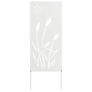 VidaXL Garten-Sichtschutz Laubsägearbeit weiß 50 x 140 cm kaltgewalzter Stahl - afbeelding 2