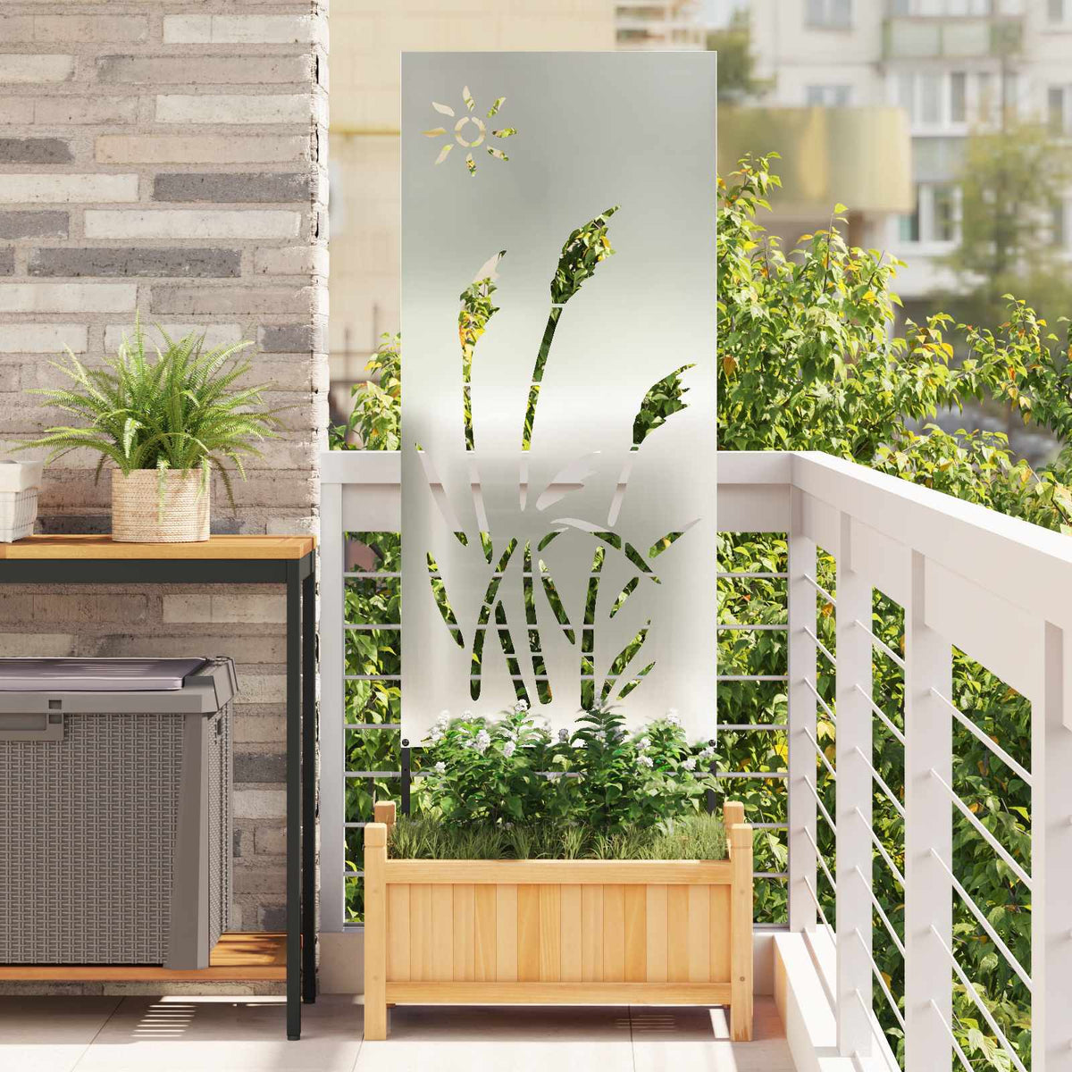 Vidaxxl Garten-Sichtschutz Silber 50 x 140 cm verzinkter Stahl