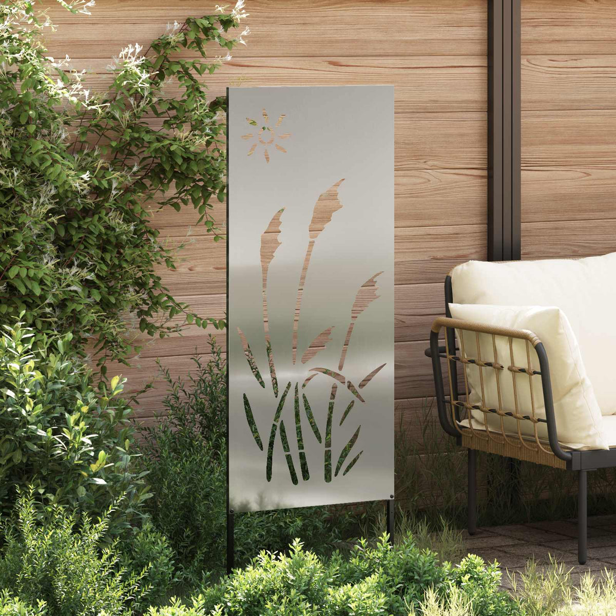 Vidaxxl Garten-Sichtschutz Silber 50 x 140 cm verzinkter Stahl