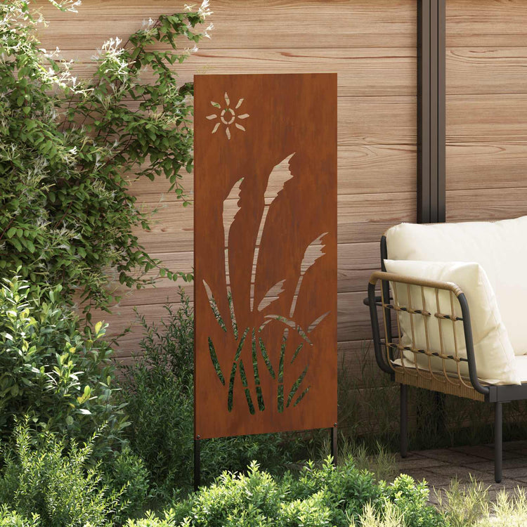 Vidaxxl Garten-Sichtschutz Laubsägearbeit rostig 50 x 140 cm Cortenstahl