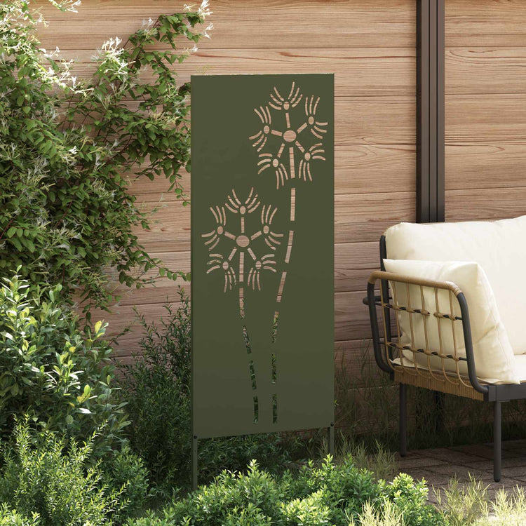 Vidaxxl Garten-Sichtschutz Olivgrün 50 x 140 cm kaltgewalzter Stahl