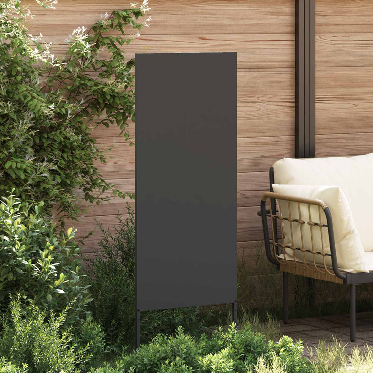 Vidaxxl Garten-Sichtschutz schwarz 50 x 140 cm kaltgewalzter Stahl