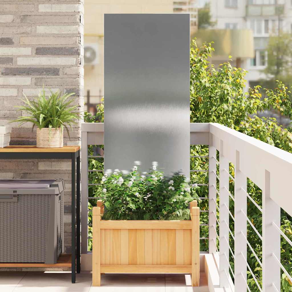 VidaXL Garten-Sichtschutz Laubsägewerk Silber 50 x 140 cm Edelstahl