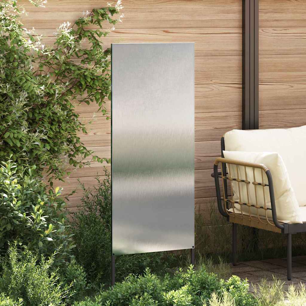 VidaXL Garten-Sichtschutz Laubsägewerk Silber 50 x 140 cm Edelstahl
