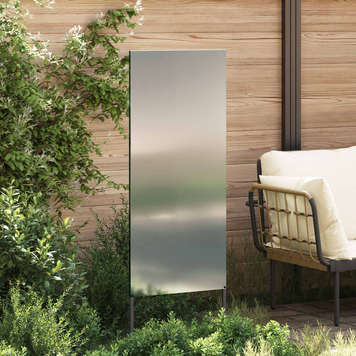 Vidaxxl Garten-Sichtschutz Silber 50 x 140 cm verzinkter Stahl