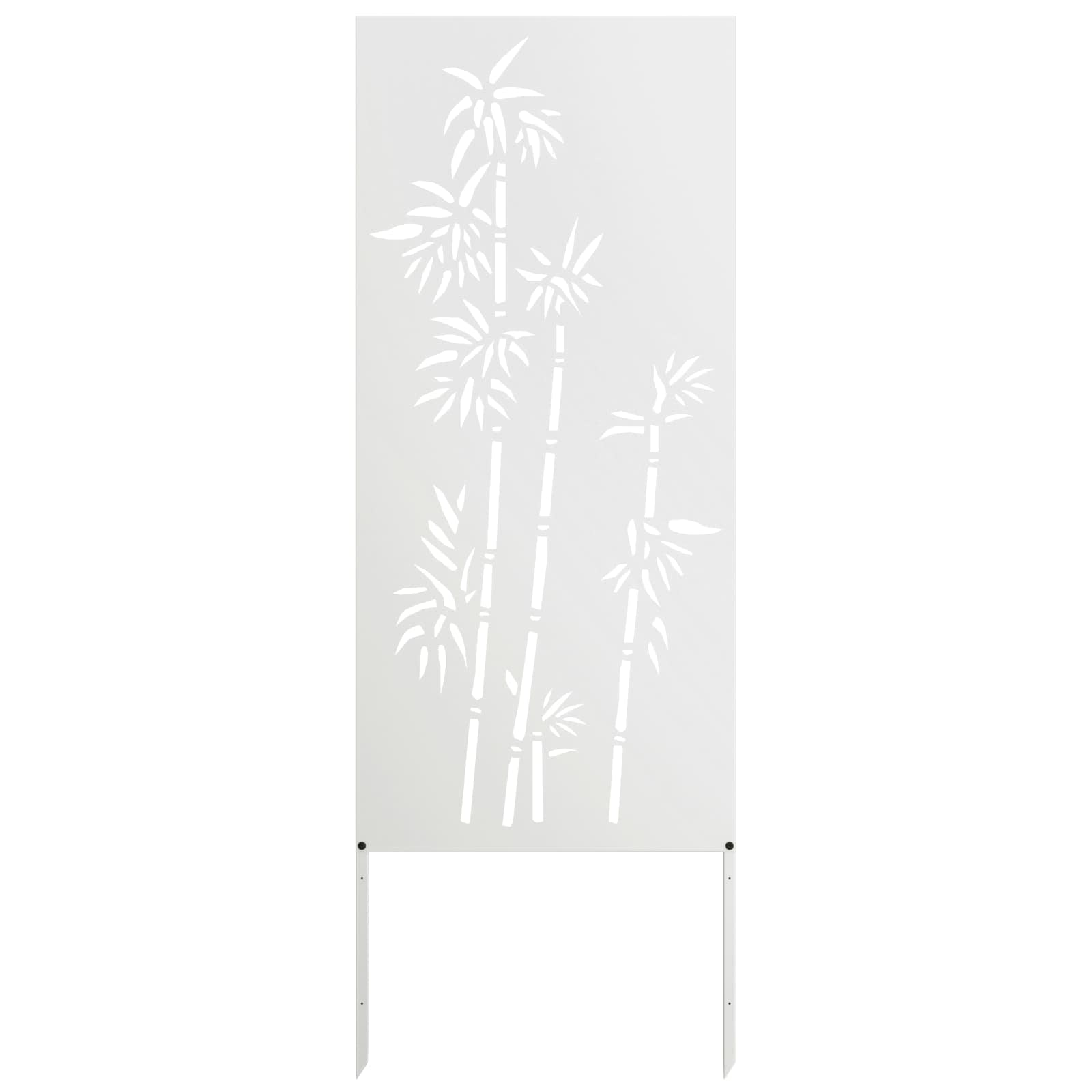 Vidaxxl Garten-Sichtschutz Blumen weiß 50 x 140 cm kaltgewalzter Stahl
