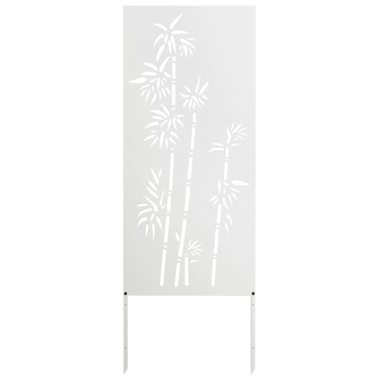 Vidaxxl Garten-Sichtschutz Blumen weiß 50 x 140 cm kaltgewalzter Stahl