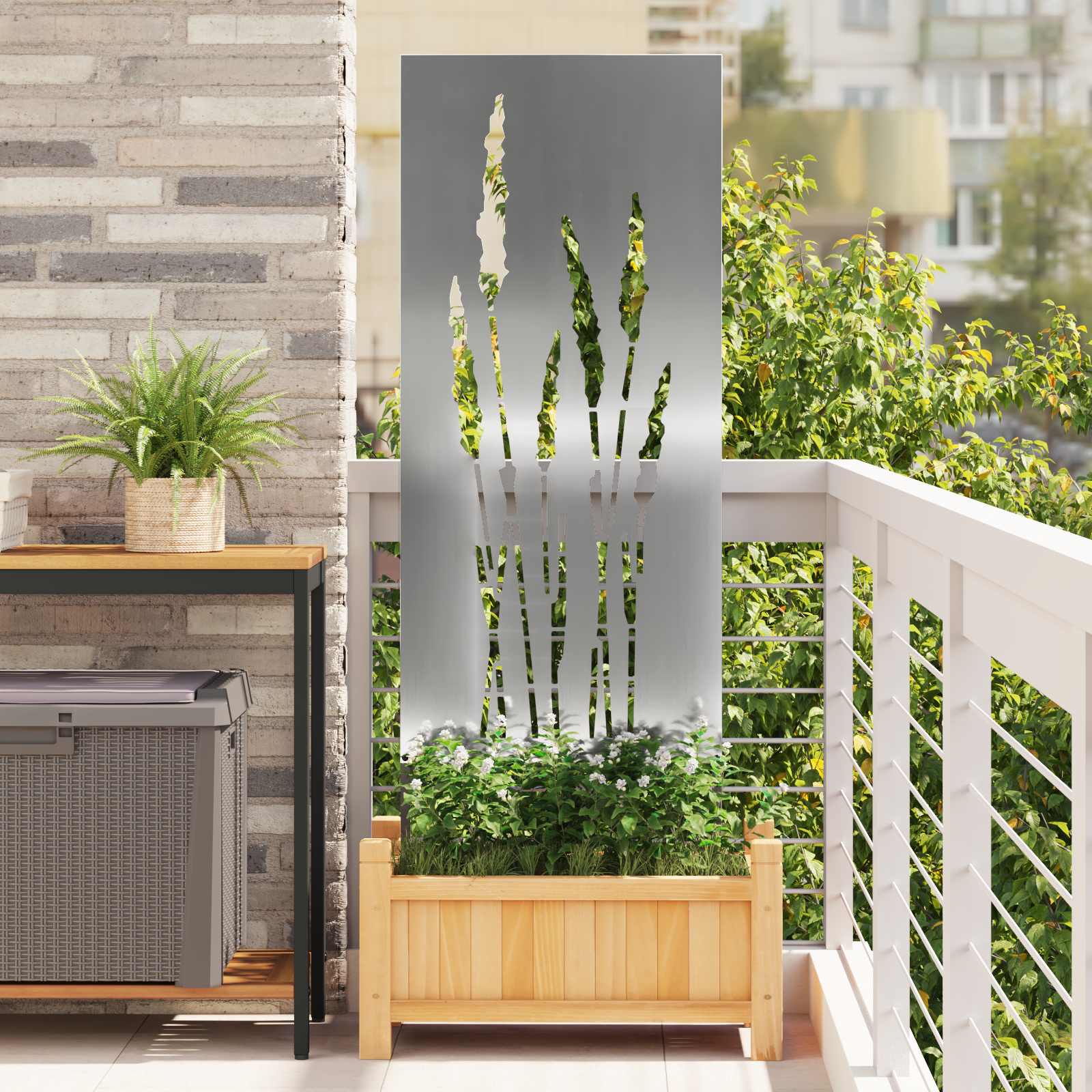 Vidaxxl Garten-Sichtschutz Silber 50 x 140 cm verzinkter Stahl