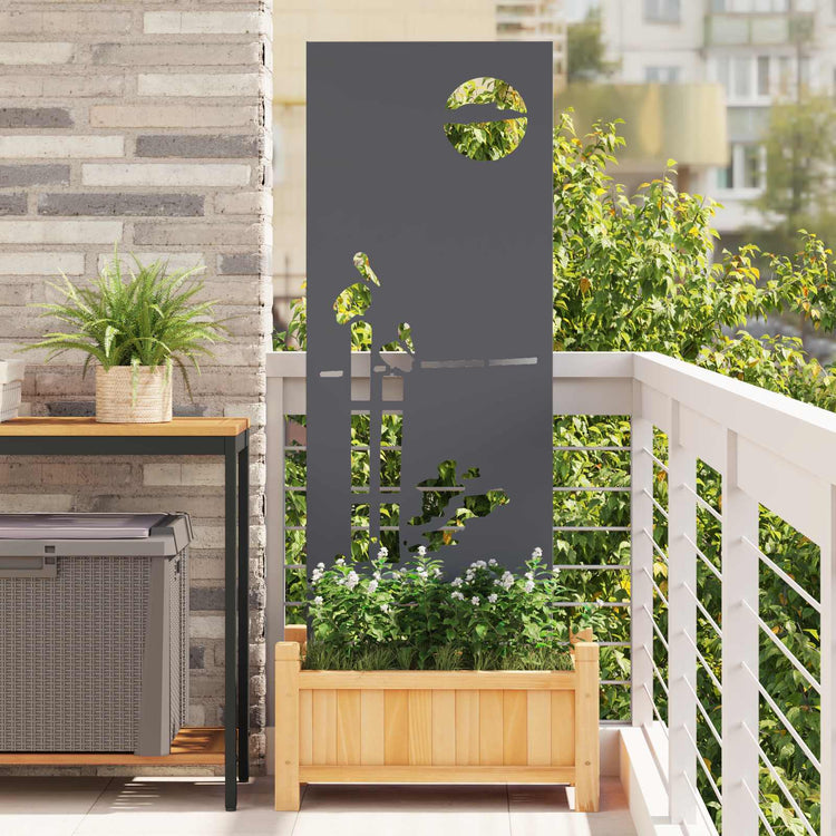 Vidaxxl Garten-Sichtschutz Anthrazit 50 x 140 cm kaltgewalzter Stahl