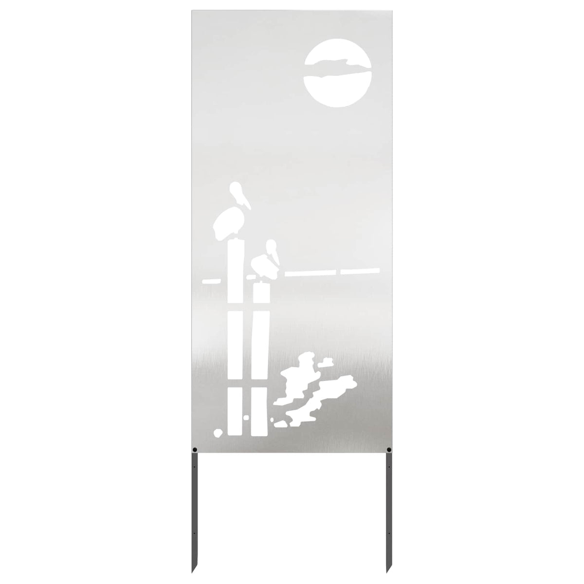 VidaXL Garten-Sichtschutz Laubsägewerk Silber 50 x 140 cm Edelstahl