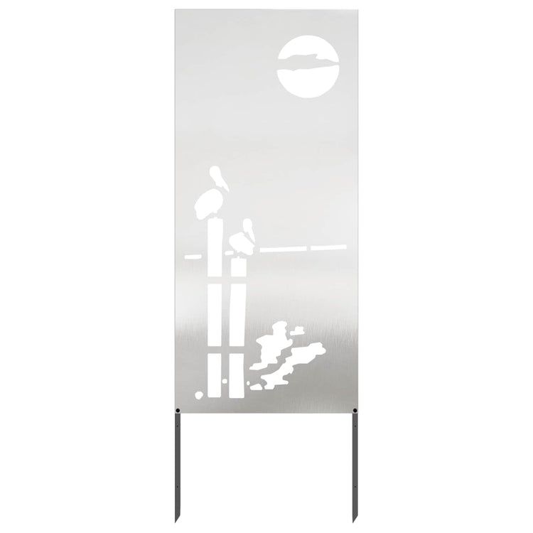VidaXL Garten-Sichtschutz Laubsägewerk Silber 50 x 140 cm Edelstahl
