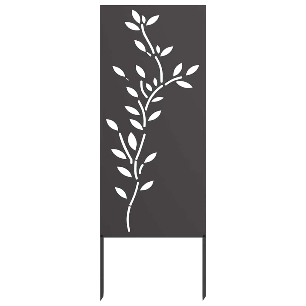 Vidaxxl Garten-Sichtschutz Blumen schwarz 50 x 140 cm kaltgewalzter Stahl